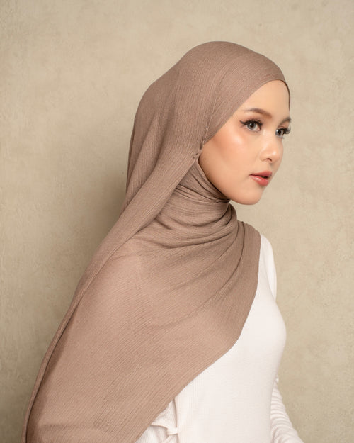 Crinkle Modal in Mocha Cream